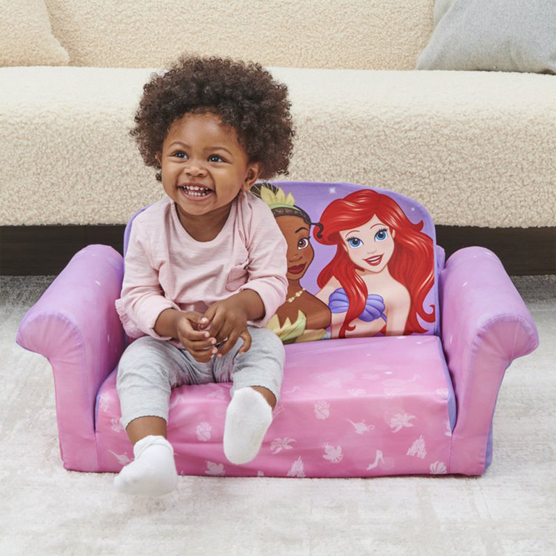 Marshmallow Furniture Kids 2 in 1 Flip Open Foam Couch Sofa Bed Disney Princess Reviews Wayfair